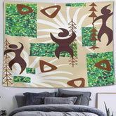 Lofaris Brown Villain Trippy Painting Style Novelty Wall Tapestry